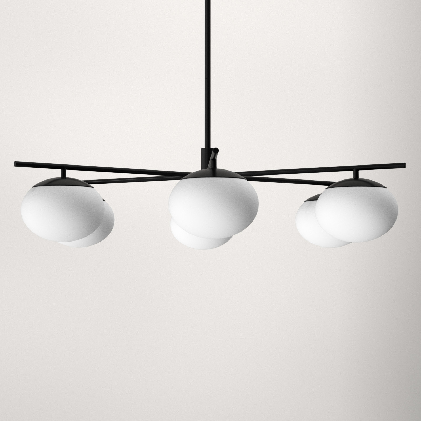 Monika 6 - Light Dimmable Sputnik Chandelier, Aged Iron
