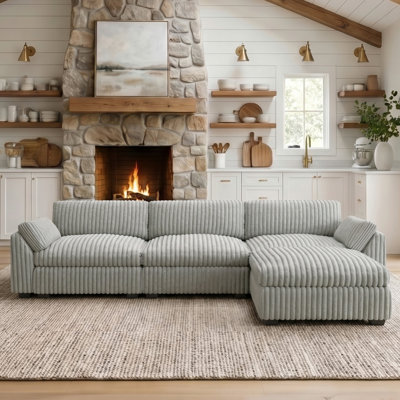 L-Shaped Modular Sectional with Ottoman