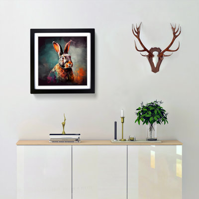 Rabbit Digital No.8 - Single Picture Frame Print on Wood