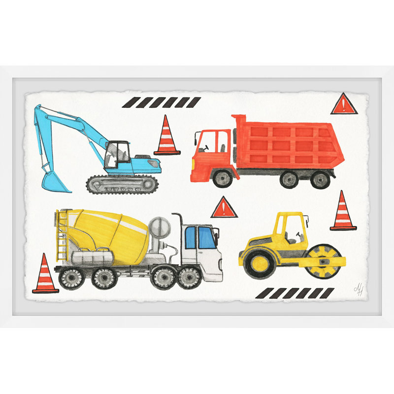 Trai Road Building Trucks - Print, 20cm H x 30cm W