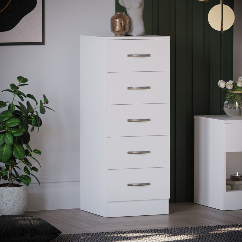Maybery 34.5 cm W Chest of 5 Drawers, White