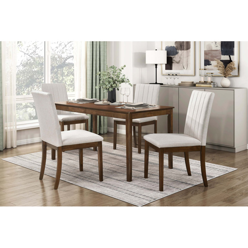 Ensemble de table de salle à manger 5 pièces Contemporary avec 4 chaises rembourrées