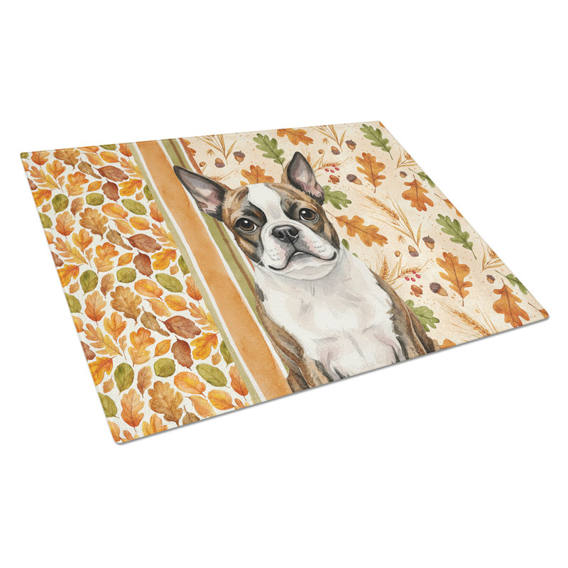 Planche à découper en verre Brindle Boston Terrier Heirloom
