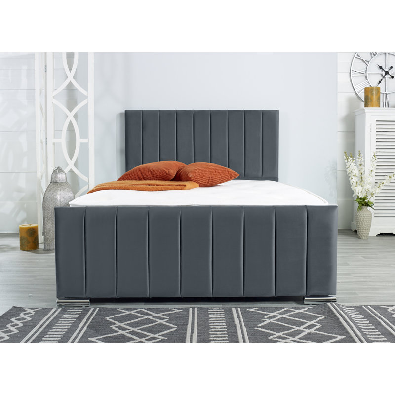 Farryn Upholstered Bed Frame, Super King - W 187.9 x L 218.4cm, Steel