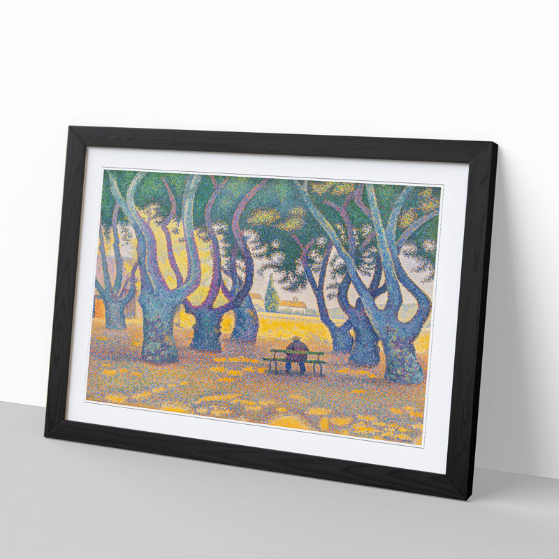 Place Des Lices by Paul Signac - Picture Frame Painting, 36cm H x 48cm W x 2cm D, Black Framed