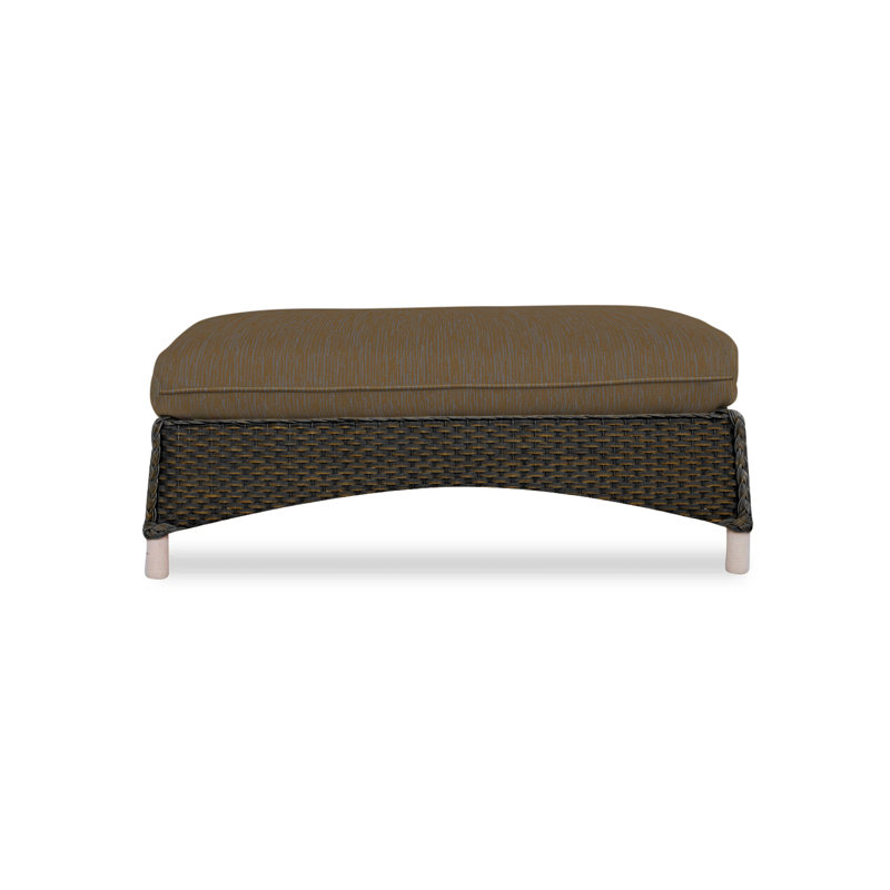 Mandalay Outdoor Ottoman, Decorline Navy, Mink