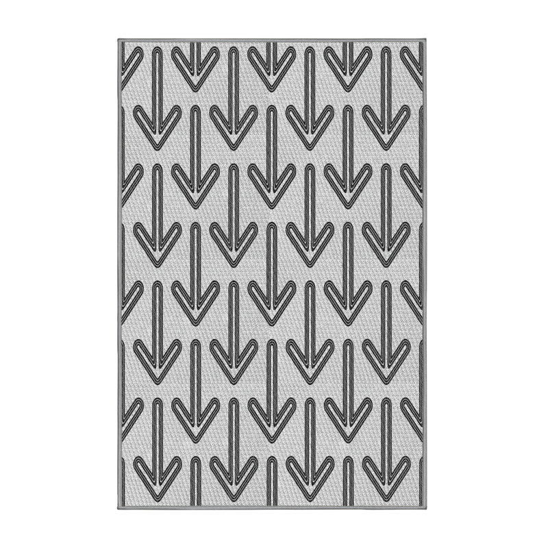 Tapis gris clair / noir Power Loom, Rectangle 5 pi x 7 pi