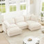 Canapé modulaire rembourré à assise profonde modulaire en chenille 3 places
