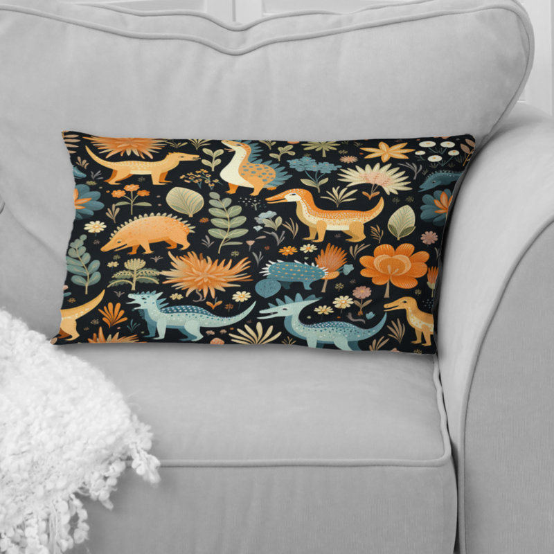Dinosaurs Roar V - coussin floral en polyester