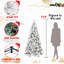 Arbre réaliste enneigé de 7,5 pi avec 1252 pointes, construction enneigée, assemblage à charnières pour une installation rapide, support en métal, espaces pour événements de Noël et branches à aiguille dure, conception de célébration rapide et robuste