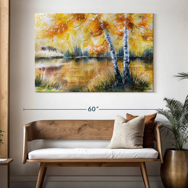 Bouleaux Alvord Golden Lakeside, H 34 po x l 51 po