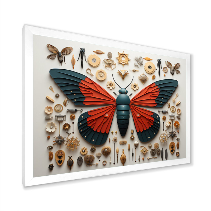 Insectes, insectes, petites merveilles III, H 16 po x l 32 po x P 1 po, Cadre simple blanc