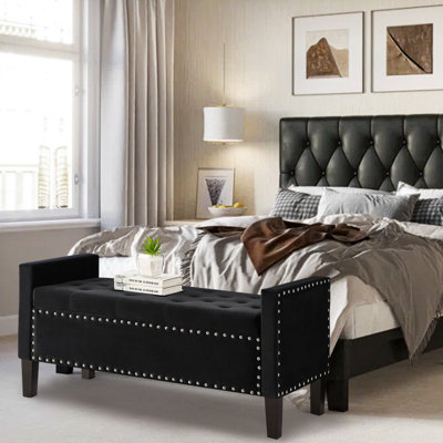 Mayfair Velvet Upholstered Storage Bench by House of Hampton