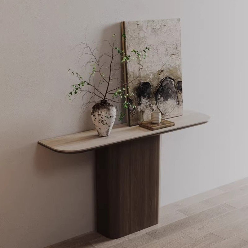 Console légère en pierre frittée de style luxueux, 33.4" H x 62.9" W x 15.7" D