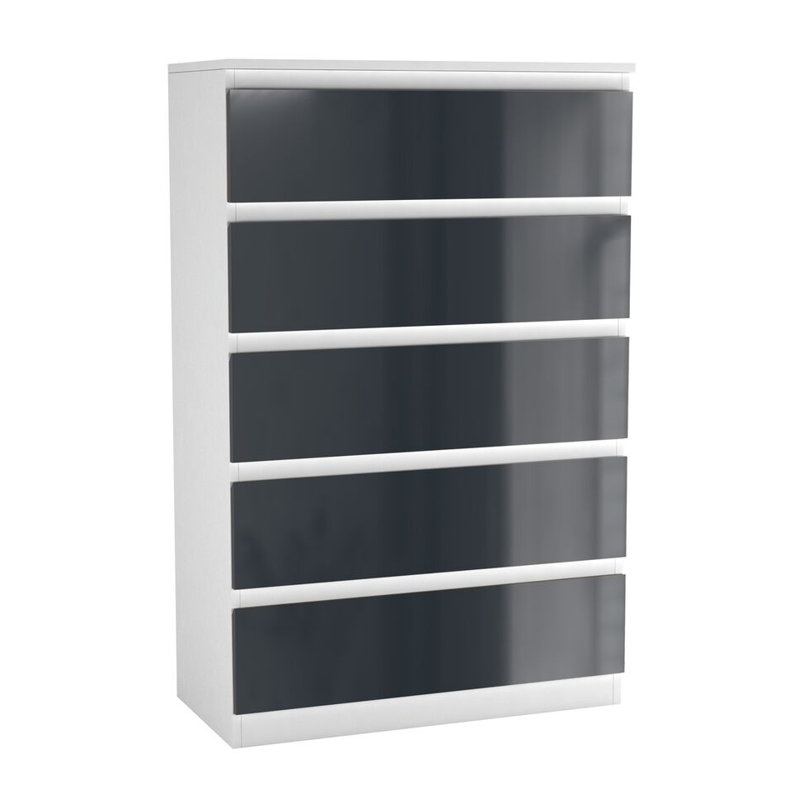 Amardev Wood Rectangle Accent Cabinet, White/Grey