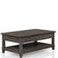 Table de cocktail à plateau relevable gris avec tablette, 32 po Ensemble profond de rangement mobile rustique - Bois massif +