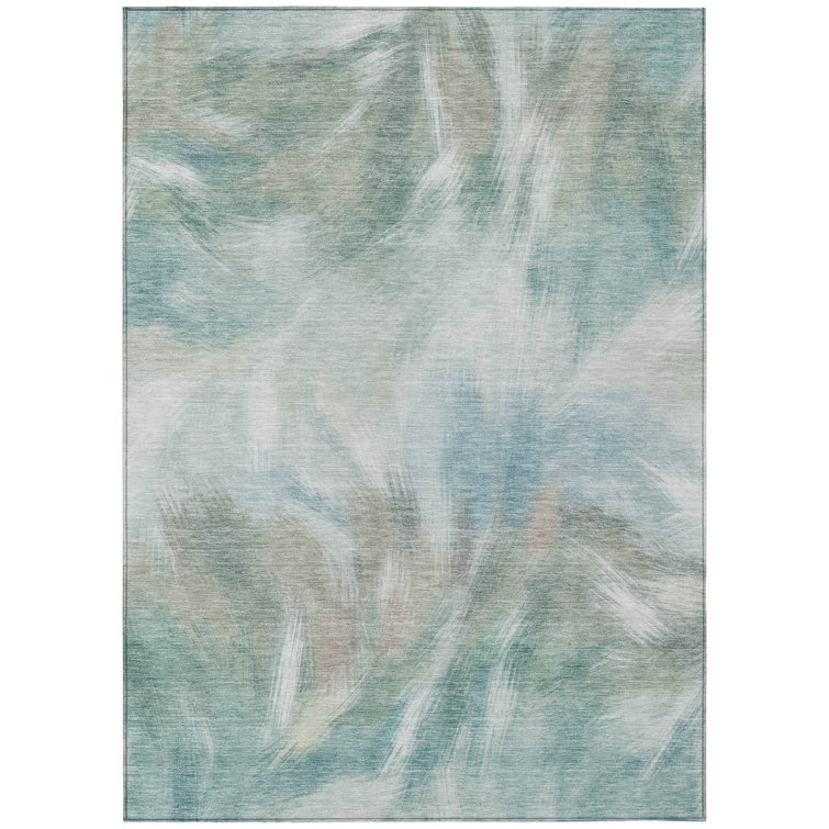 Machine Washable Indoor/Outdoor Xhevrie Sky Rug