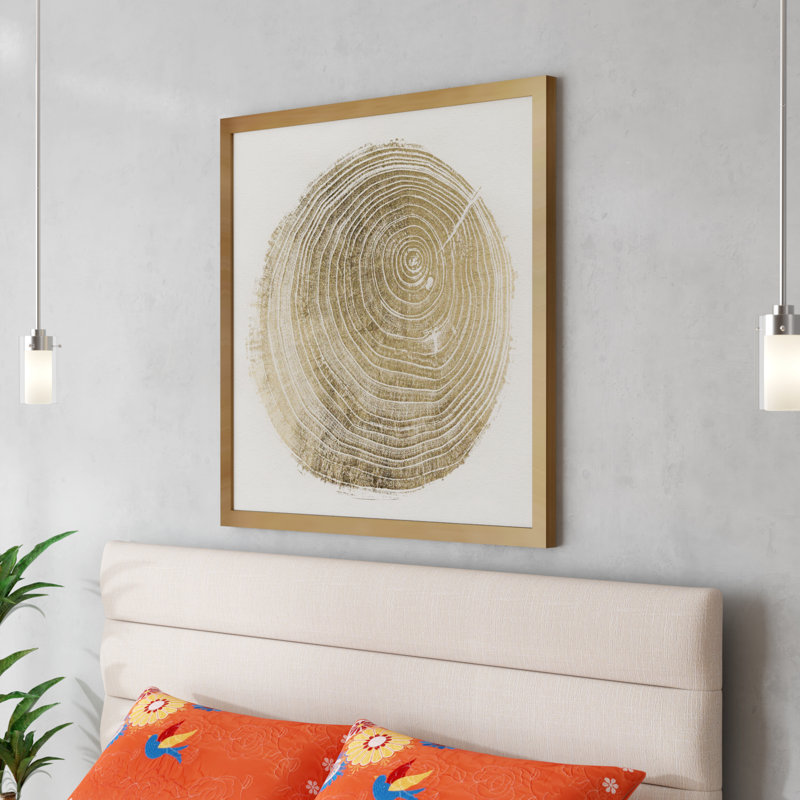 «Abstract Cuore di Legno II», reproduction d'art graphique sur papier encadré, Toile tendue, H 40 po x l 40 po x P 1,5 po