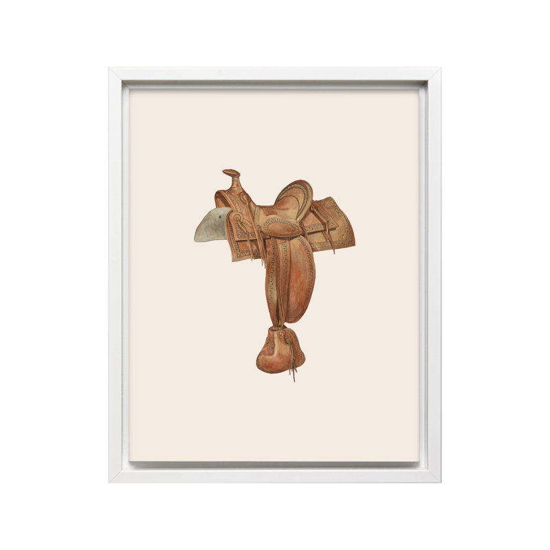 Selles de cheval No2, Canvas, White Framed, 08"H x 10"W