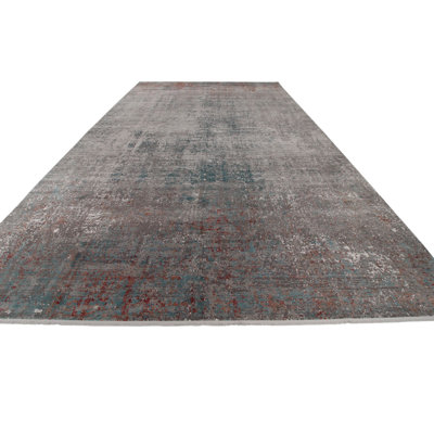13x20 Gray and Multicolor Turkish Antep Rug