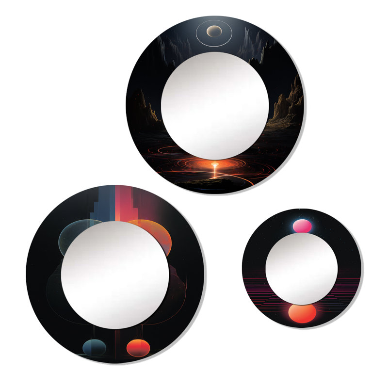 Malpha Metal Round Mirror