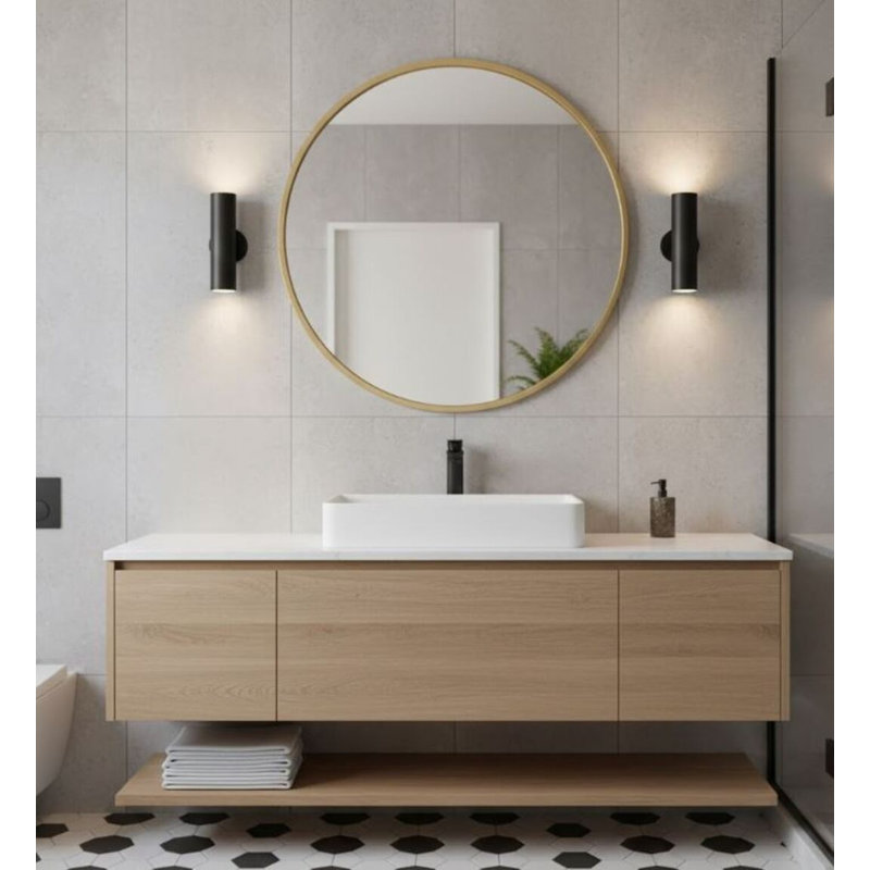 Miroir Evans, 32" x 32", Doré