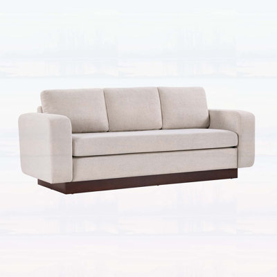 Modern 3-Seater Sofa with Chenille Upholstery, Spacious Seating, and Sturdy Rubber Wood Base for Comfort and Style