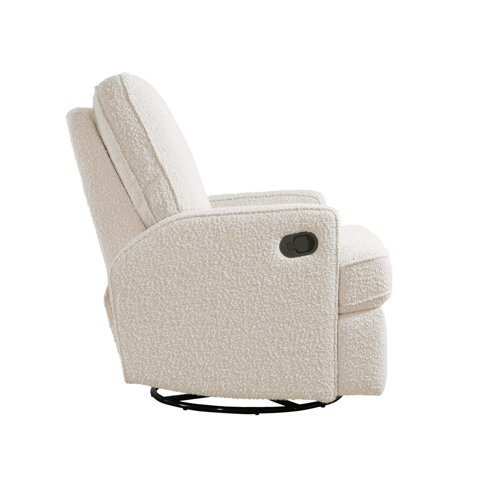 Tucker Swivel Reclining Glider, Cream Boucle