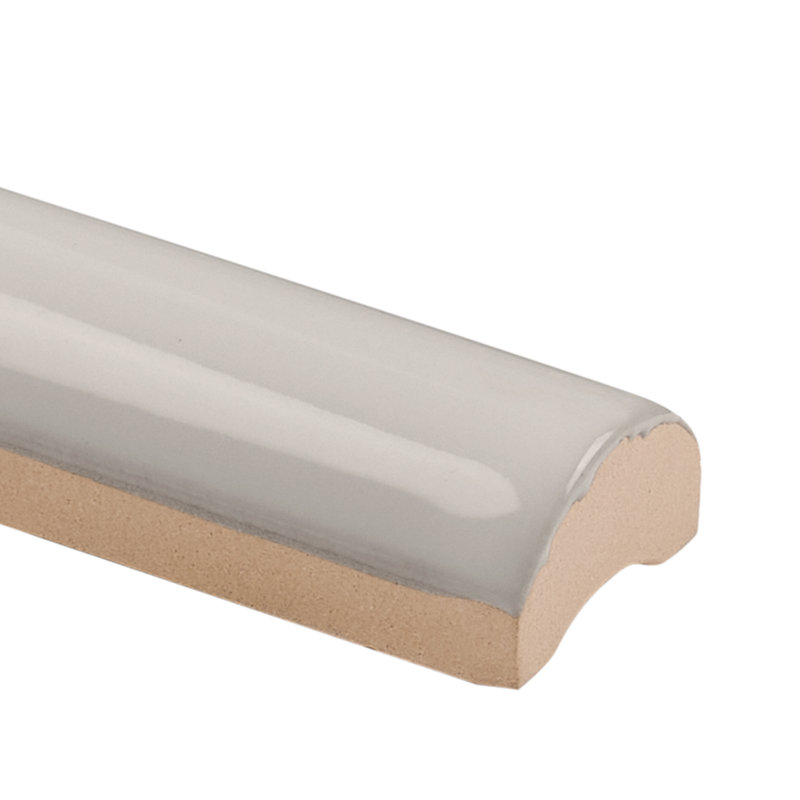 Bordure de carrelage crayon en céramique polie Barcelona 0,75 po x 12 po, Gris