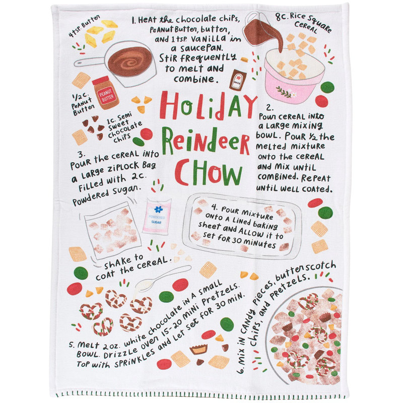  Holiday Reindeer Chow Kitchen Towel