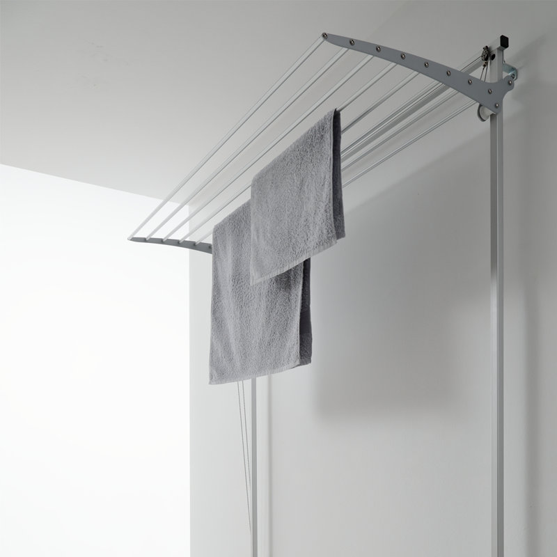 Steel Foldable Wall-Mounted Drying Rack, 100cm H x 17cm W x 13cm D