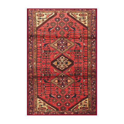 Tapis rouge/brun/beige traditionnel Veana