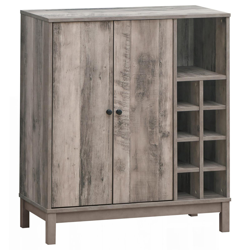 Armoire à vin en acacia patiné avec 2 portes