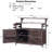 53.3" Outdoor Kitchen Island with Raised Shelf, Solid Wood Storage Cabinet with Stainless Steel Top-1020745246