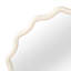 Miroir décoratif rond blanc en bois massif ondulé de 36 pouces, pour chambre à coucher, salle de bain, salon, entrée