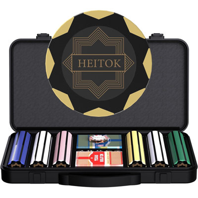 Deluxe 300pcs Clay Poker Set, 14g Chips, No Denominations, Premium Carrying Case