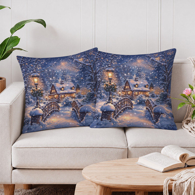 Housses de coussin JYK, Blue brown winter deer