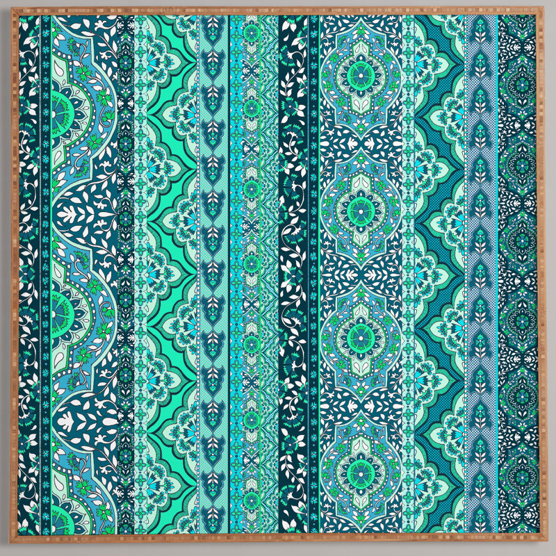« farah rayures menthe », impression encadrée, H 20" x l 20" x P 1"