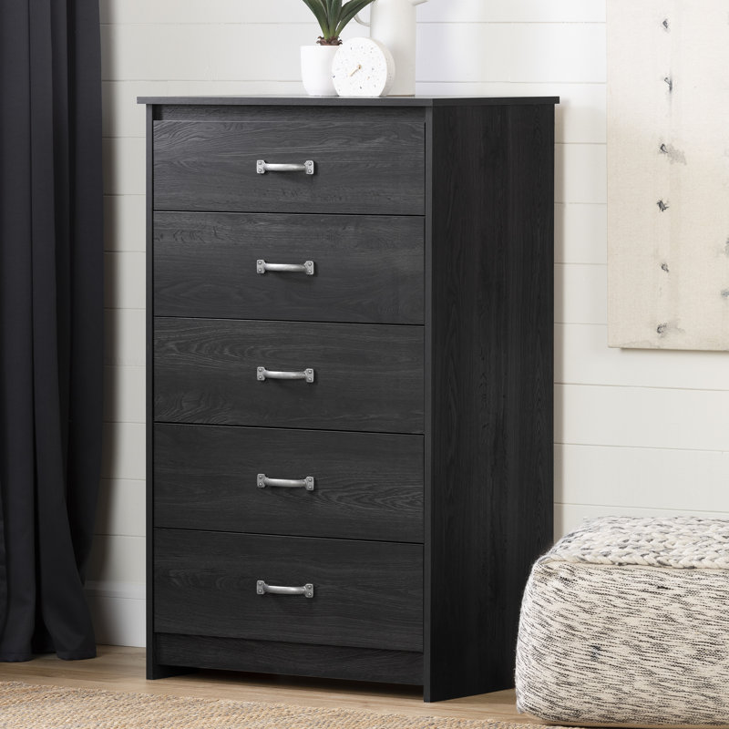 Commode 5 tiroirs Tassio, Chêne Nordik