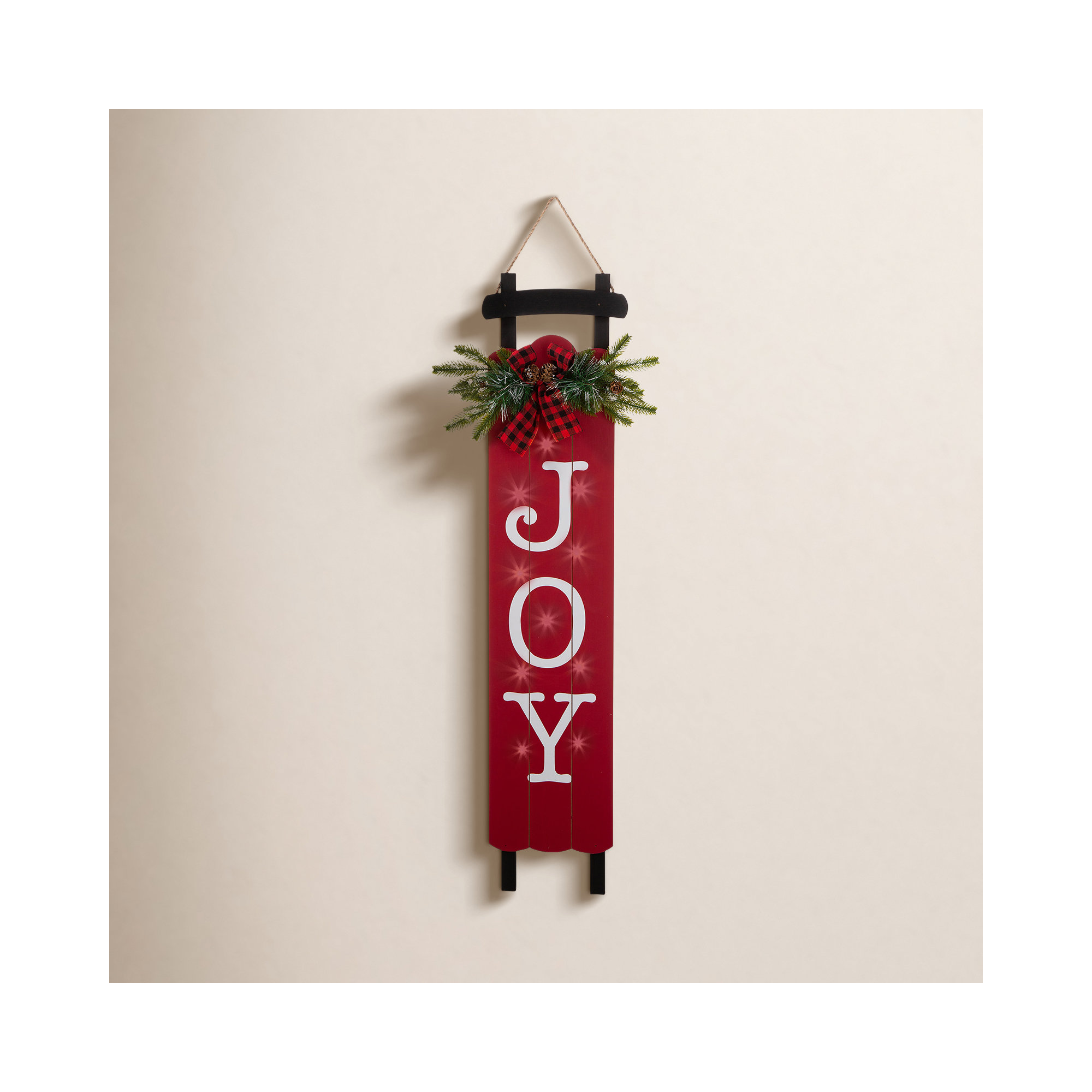 Junno Wooden Sleigh JOY Porch Sign