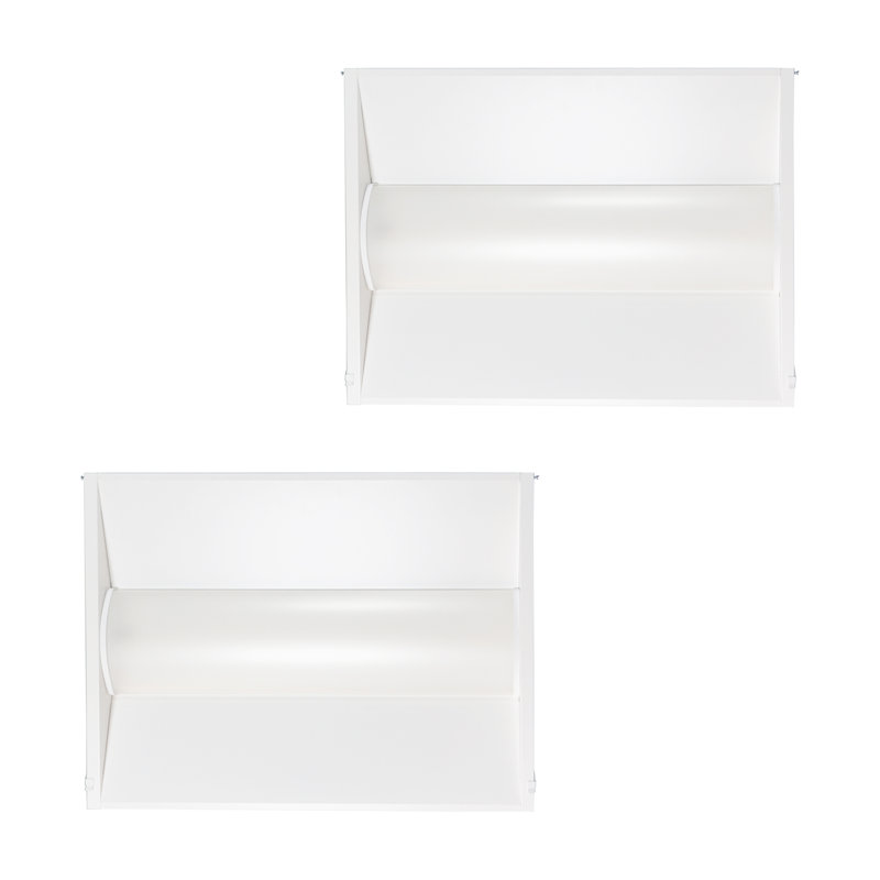 Troffer Retrofit Kit - 3CCT sélectionnable (paquet de 2) - Blanc, H 3,1 po x l 47,8 po x P 23,8 po