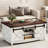 Givens Farmhouse Lift Top Coffee Table With Storage Sliding Barn Door-1557606326