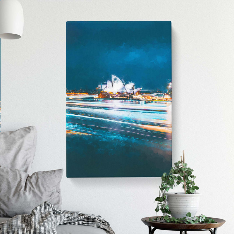 Sydney Opera House Lights In Abstract - Wrapped Canvas, 76cm H x 50cm W x 3cm D