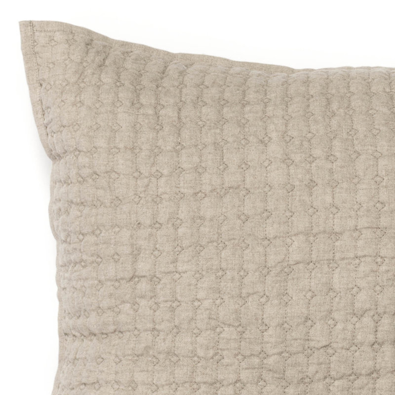 Bohannon Cotton Striped Sham - Dutch Euro, White, Euro