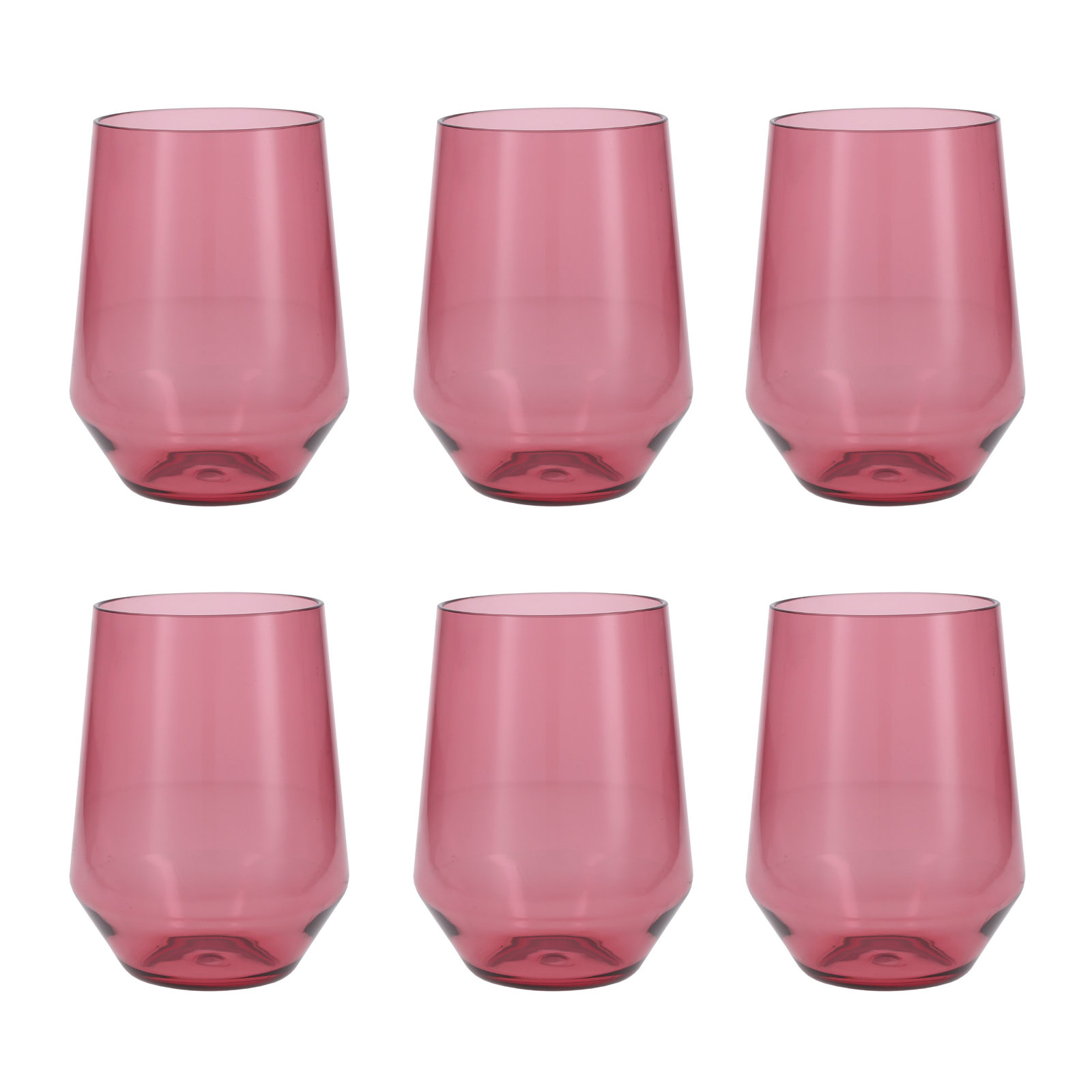 Fortessa Sole Outdoor Shatter Resistant BPA Free Premium Copolyester Plastic Drinkware 6 Pack, Terra Cotta Orange, Stemless Wine Glass