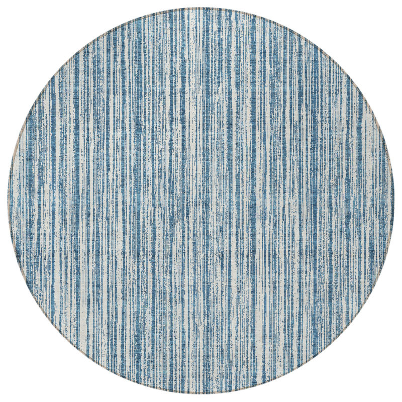 Tapis intérieur lavable rayé ivoire 8 pi