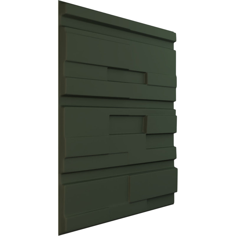 Offset Brick EnduraWall Decorative 3D Wall Panel, UltraCover Satin Hunt Club Green