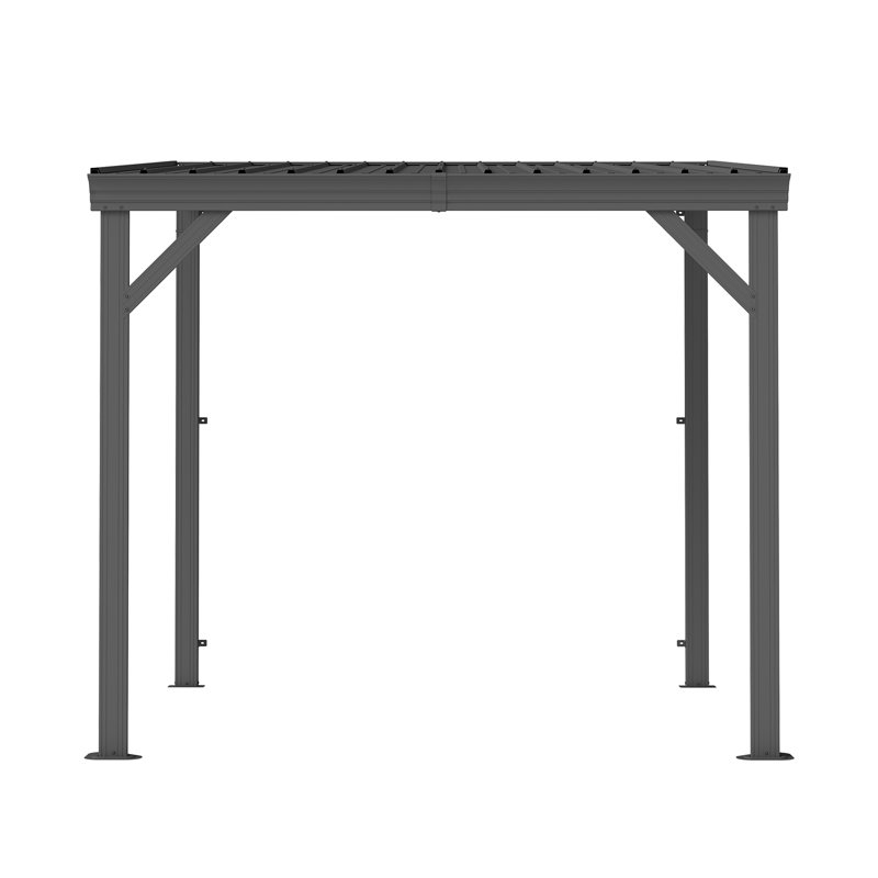 Anso 8' x 8' Wall-Mounted Gazebo with Galvanized Roof & Drainage System
