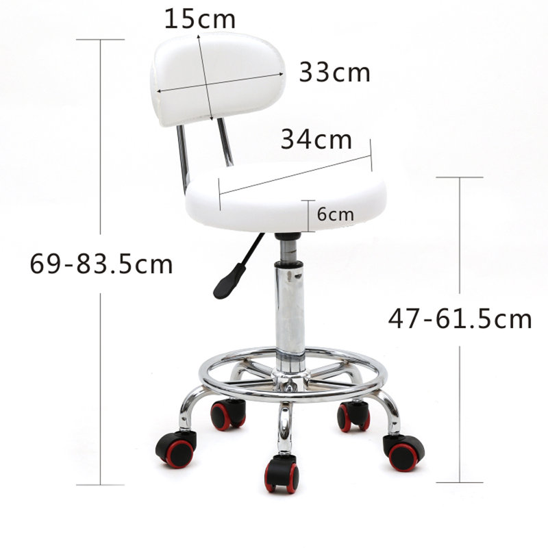 Tabouret pivotant à hauteur réglable Gaillac, Blanc