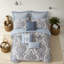 Ensemble de literie pour grand lit double, jacquard en chenille de polyester bleu pour la maison